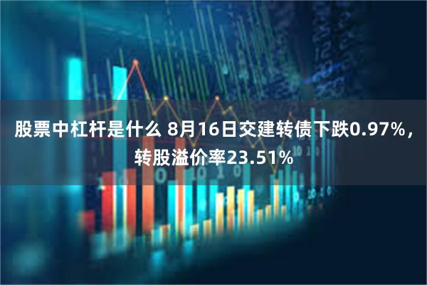 股票中杠杆是什么 8月16日交建转债下跌0.97%，转股溢价率23.51%