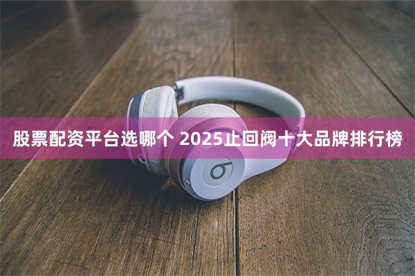 股票配资平台选哪个 2025止回阀十大品牌排行榜